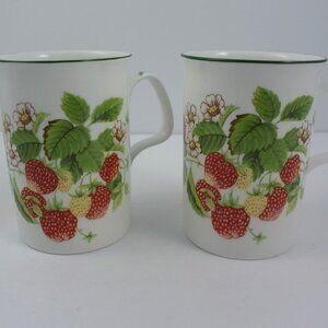 2 Roy Kirkham "Strawberry" Bone China Mugs